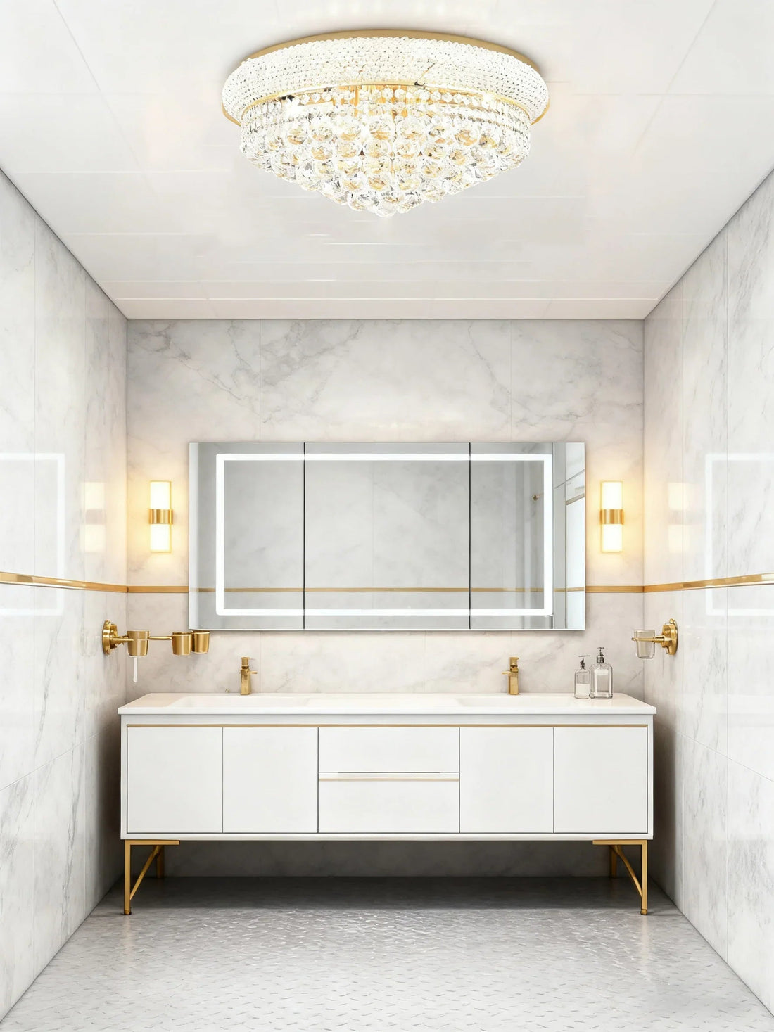 20'' Round Crystal Ceiling Light Empire Flush Mounted Crystal Chandelier-吸顶灯-Jecanoli
