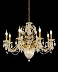 Eight Brass Arms Classical Crystal Chandelier Small Gold Chandelier for Sitting Room 33X28 Inch-铜灯-Jecanoli