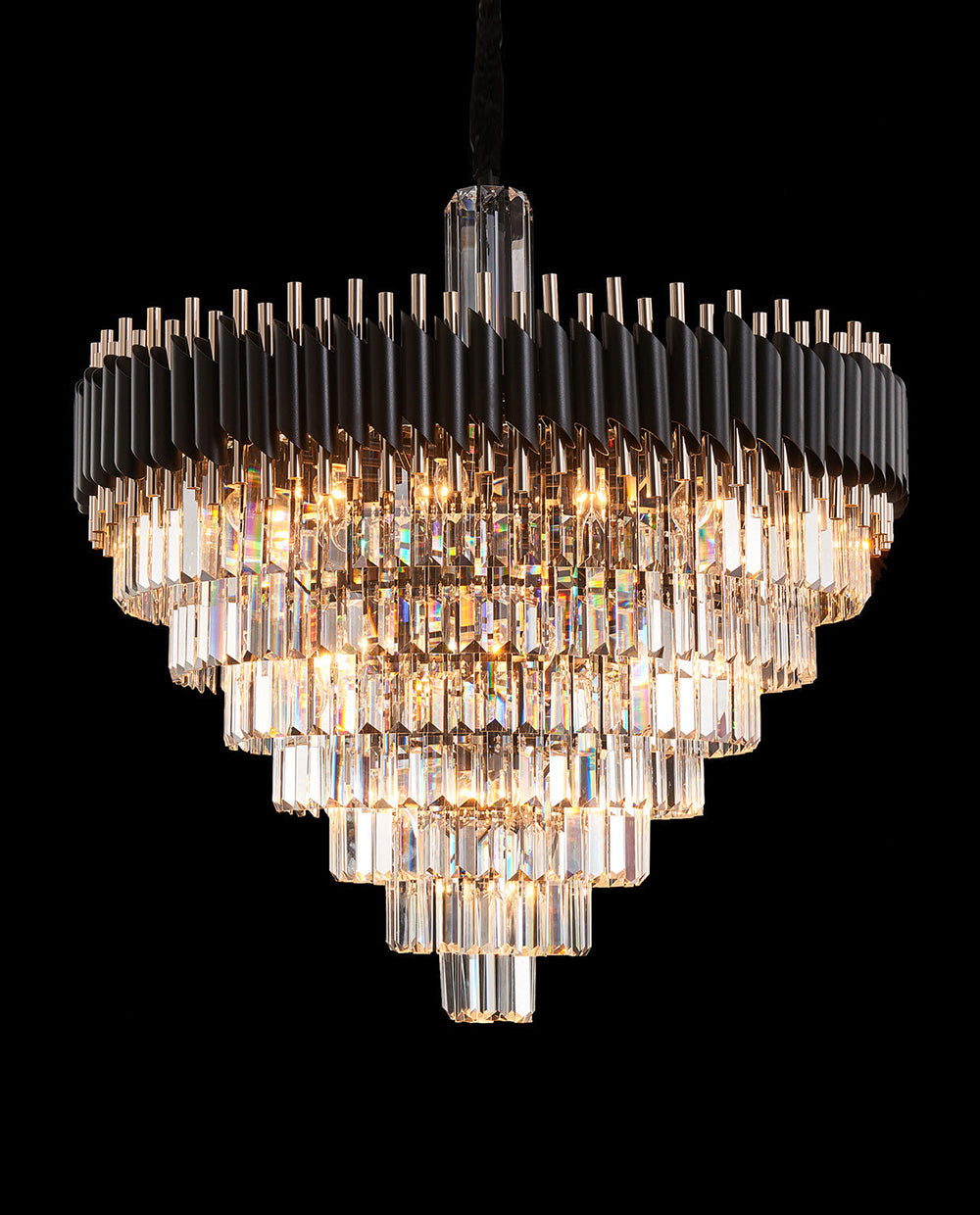 40 Inch Luxury Modern Round Crystal Chandelier Lighting for Living Room-大吊灯-Jecanoli