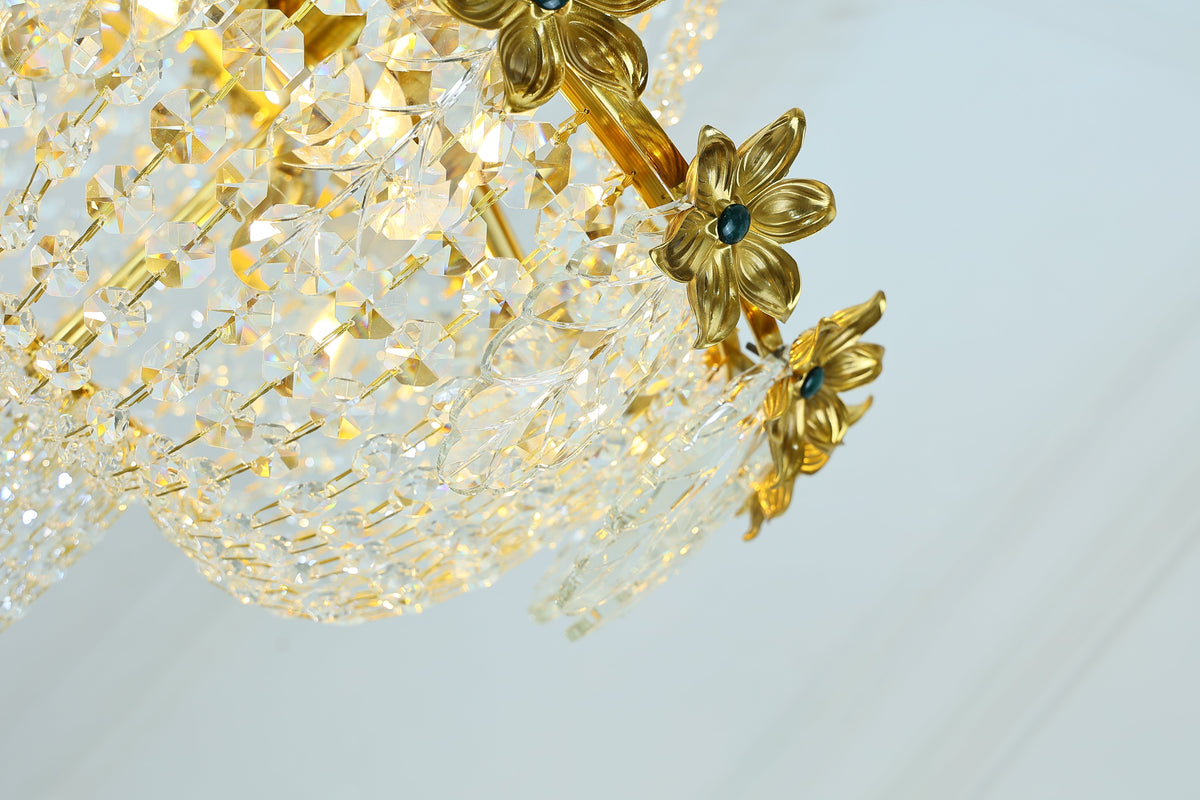 24X30 Inch Classical French Empire Brass and Crystal Chandelier-铜灯-Jecanoli