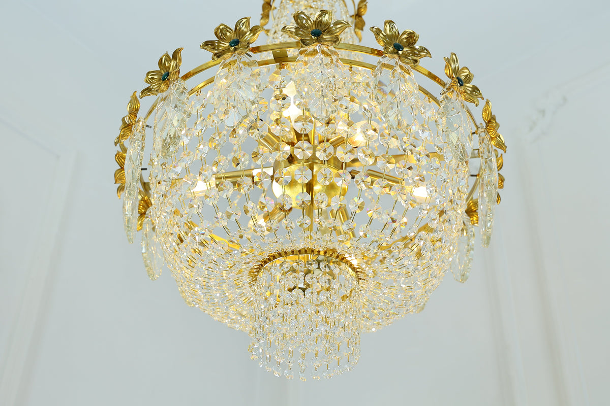 24X30 Inch Classical French Empire Brass and Crystal Chandelier-铜灯-Jecanoli