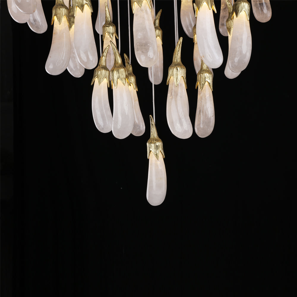 22X47 Inch 32 Rock Crystal Long-eggplants Pendant Modern LED Chandelier-现代灯-Jecanoli