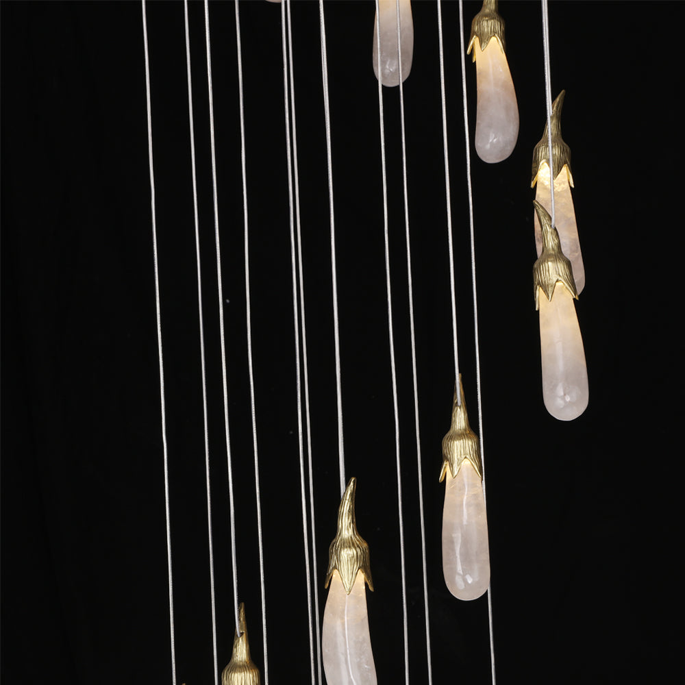 24 Rock Crystal Long-eggplants Modern Chandelier 138 Inch Long Staircase Chandelier-现代灯-Jecanoli