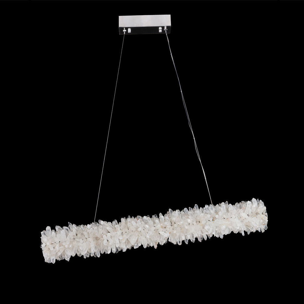 Modern Linear Geode Quartz Crystal Pendant Light-现代灯-Jecanoli