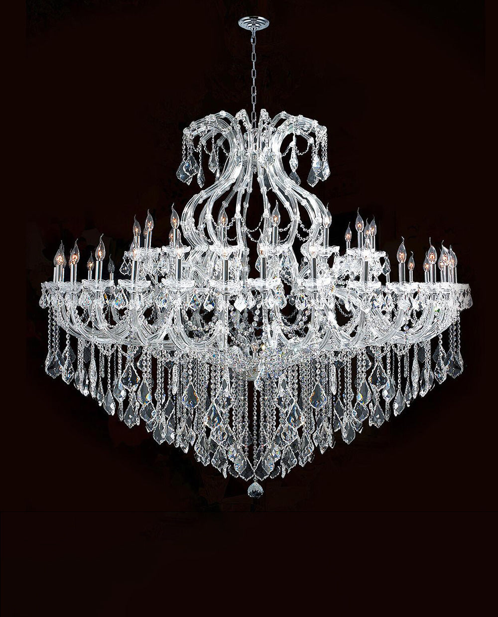 71X59 Inch Extra Wide Chandelier 49 Lights Big Chrome Maria Theresa Crystal Chandelier For Dining Room-大吊灯-Jecanoli