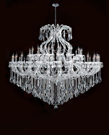 71X59 Inch Extra Wide Chandelier 49 Lights Big Chrome Maria Theresa Crystal Chandelier For Dining Room-大吊灯-Jecanoli