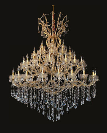 60 Lights Big Gold Maria Theresa Chandelier 67X79 Inch Large Crystal Chandelier for High Ceiling Foyer-大吊灯-Jecanoli