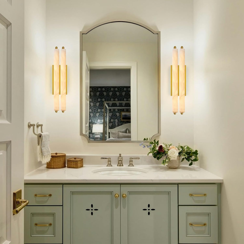 Elegant Alabaster Handcrafted Wall Sconce