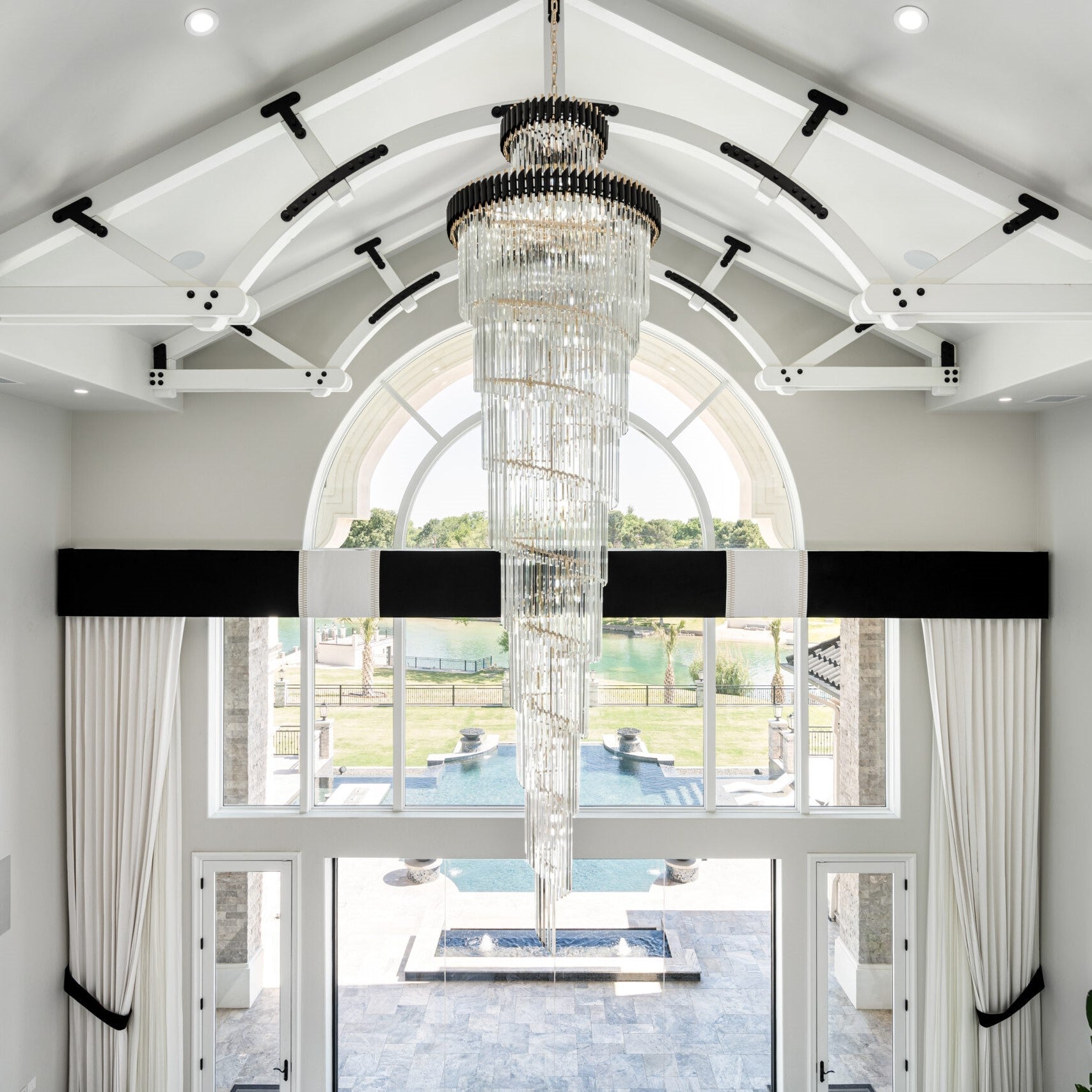 Classic Large Multi-layered Spiral Crystal Chandelier for Foyer/ Staircase