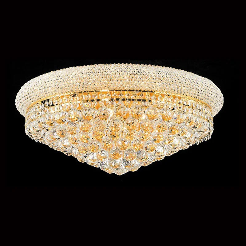 24'' Round Crystal Ceiling Light Empire Flush Mounted Crystal Chandelier-吸顶灯-Jecanoli