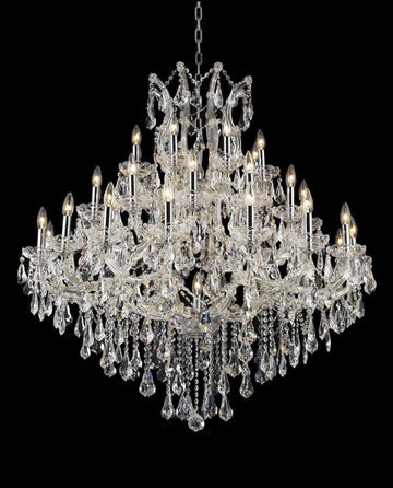 37 Lights Maria Theresa Chandelier 44 Inch Elegant Chrome Crystal Lighting-大吊灯-Jecanoli