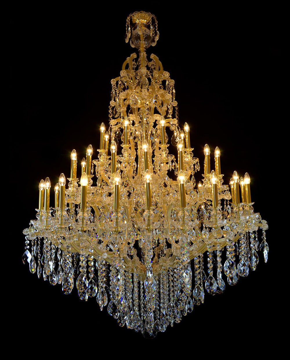 48 Lights Big Gold Maria Theresa Chandelier 63x87 Inch 63"W 87" H-大吊灯-Jecanoli