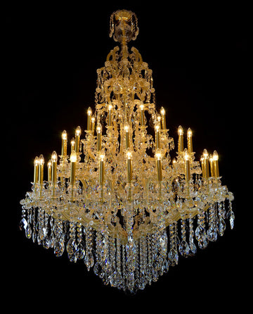 48 Lights Big Gold Maria Theresa Chandelier 63x87 Inch 63"W 87" H-大吊灯-Jecanoli