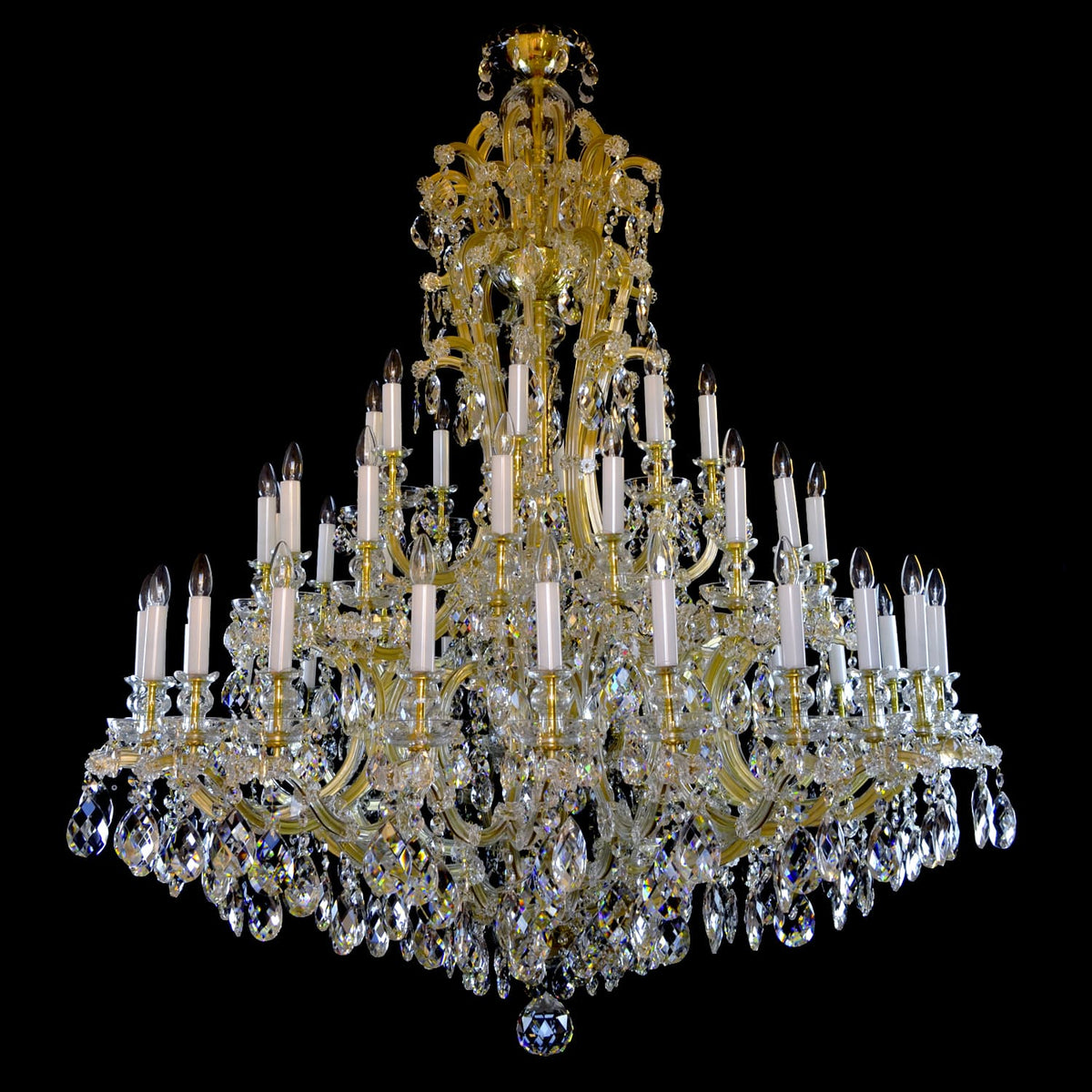 48 Lights Big Gold Maria Theresa Chandelier 63x71 Inch 63"W 71"H-大吊灯-Jecanoli