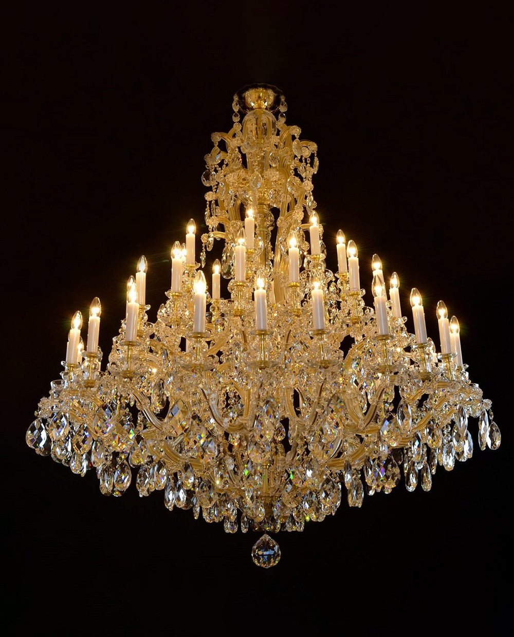 48 Lights Big Gold Maria Theresa Chandelier 63x71 Inch 63"W 71"H-大吊灯-Jecanoli