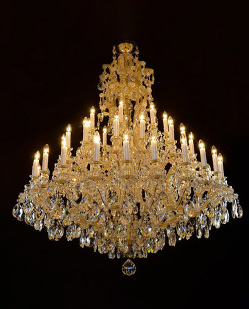 48 Lights Big Gold Maria Theresa Chandelier 63x71 Inch 63"W 71"H-大吊灯-Jecanoli
