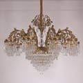 37 Inch Wide French Empire Style Brass Crystal Chandelier Gold Living Room Chandelier-铜灯-Jecanoli