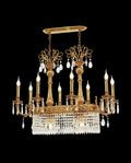36 Inch Linear Chandelier French Empire Style Brass and Crystal Dining Chandelier-铜灯-Jecanoli