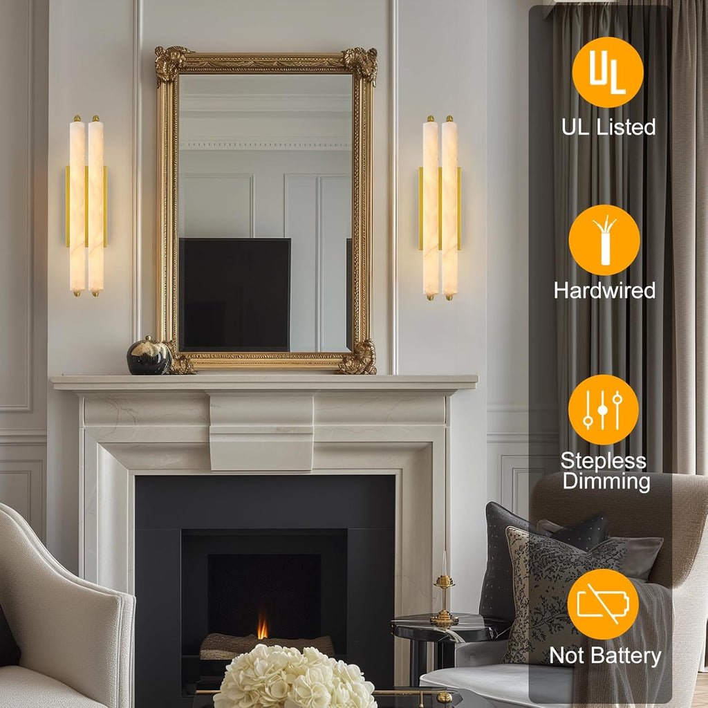 Elegant Alabaster Handcrafted Wall Sconce