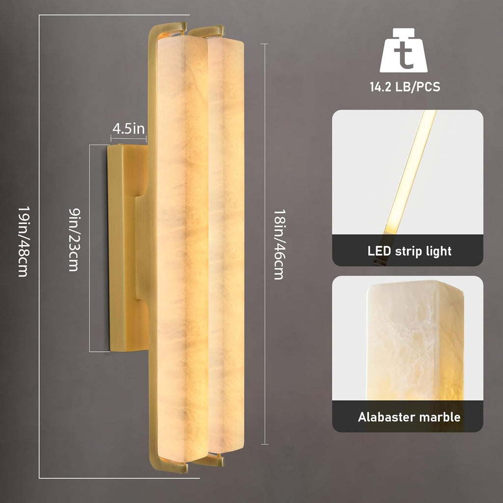 Elegant Alabaster Handcrafted Wall Sconce