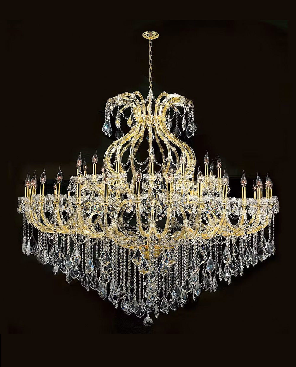 71X59 Inch Extra Wide Chandelier 49 Lights Big Gold Maria Theresa Crystal Chandelier For Dining Room-大吊灯-Jecanoli