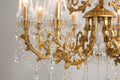 31X32 Inch 8 Lights Small Classical Candle Style Brass and Crystal Chandelier Lighting-铜灯-Jecanoli