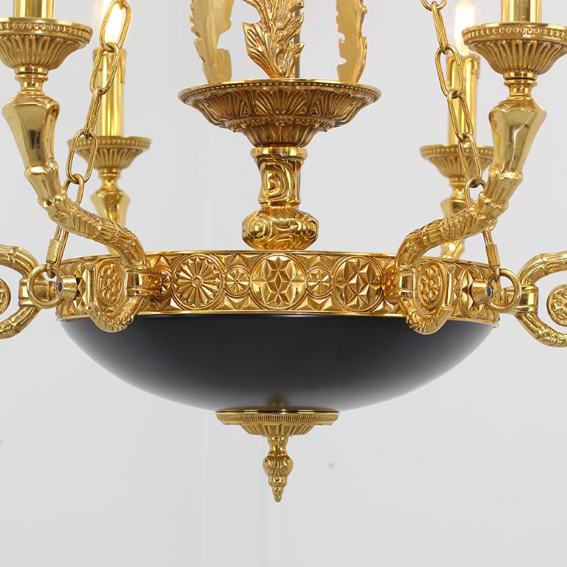 28X26 Inch 6 Lights Rococo French Empire Copper Chandelier-铜灯-Jecanoli