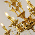 24X31 Inch 6 Lights Small Candle Style Brass and Crystal Chandelier Lighting for Bedroom-铜灯-Jecanoli