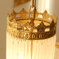 Sleek Small Modern Art Deco Brass & Glass Chandelier 19'' W x 27'' H – Perfect for Living Room Entryway Bedroom-铜灯-Jecanoli