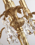 27X30 Inch 6 Lights Small Traditional Brass and Crystal Chandelier for Kitchen-铜灯-Jecanoli