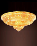 59 Inch Big Round Gold Flush Mounted Crystal Chandelier for Banquet Hall-大吊灯-Jecanoli