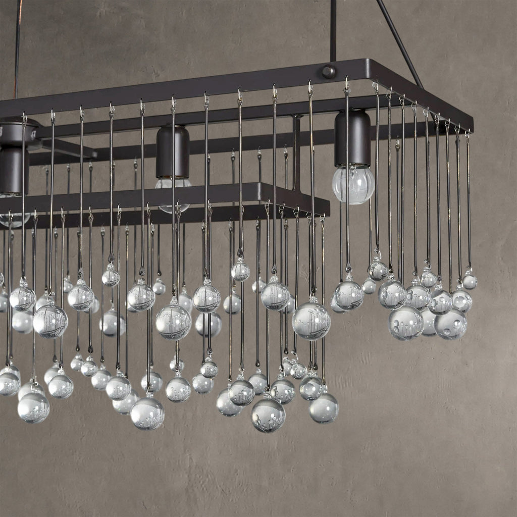 Aubrey Crystal Ball Rectangular Chandelier 47'' 60''