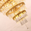 35X83 Inch Big Foyer Lighting Cascading French Empire Brass and Crystal Chandelier-大吊灯-Jecanoli