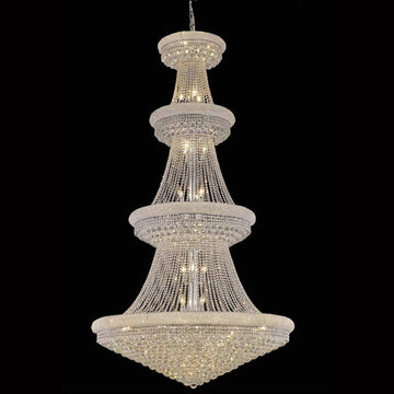 48X86 Inch 42 Lights French Empire Chrome K9 Crystal Chandelier for High Ceilings-大吊灯-Jecanoli