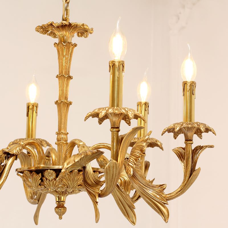 26X20 Inch 6 Lights Baroque Style European Antique Copper Chandelier-铜灯-Jecanoli
