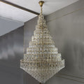 Oversized Multi-layers Honeycomb Luxury Crystal Chandelier in Gold Finish for Big Hallway/Foyer/Entryway-Jecanoli