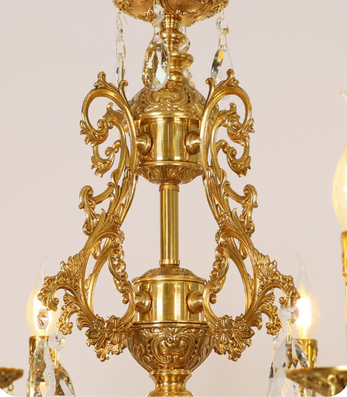 31X31 Inch 8 Lights Small Candle Style Brass and Crystal Chandelier Lighting for Living Room-铜灯-Jecanoli