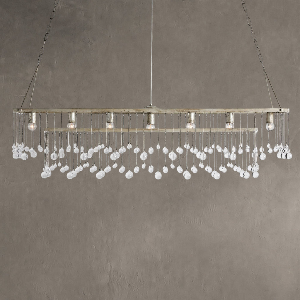 Aubrey Crystal Ball Rectangular Chandelier 47'' 60''