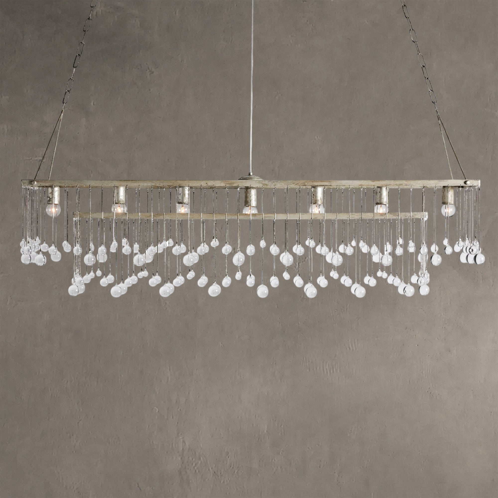 Aubrey Crystal Ball Rectangular Chandelier 47'' 60''