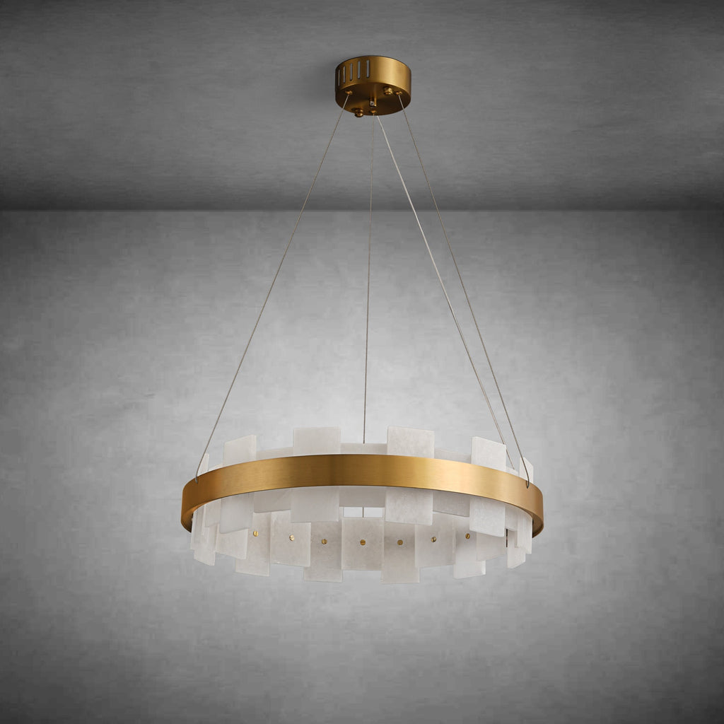 Rectangle Linear Alabaster Chandelier