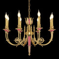 30X23 Inch 8 Lights Rococo Style Small Antique Copper Chandelier for Bedroom-铜灯-Jecanoli