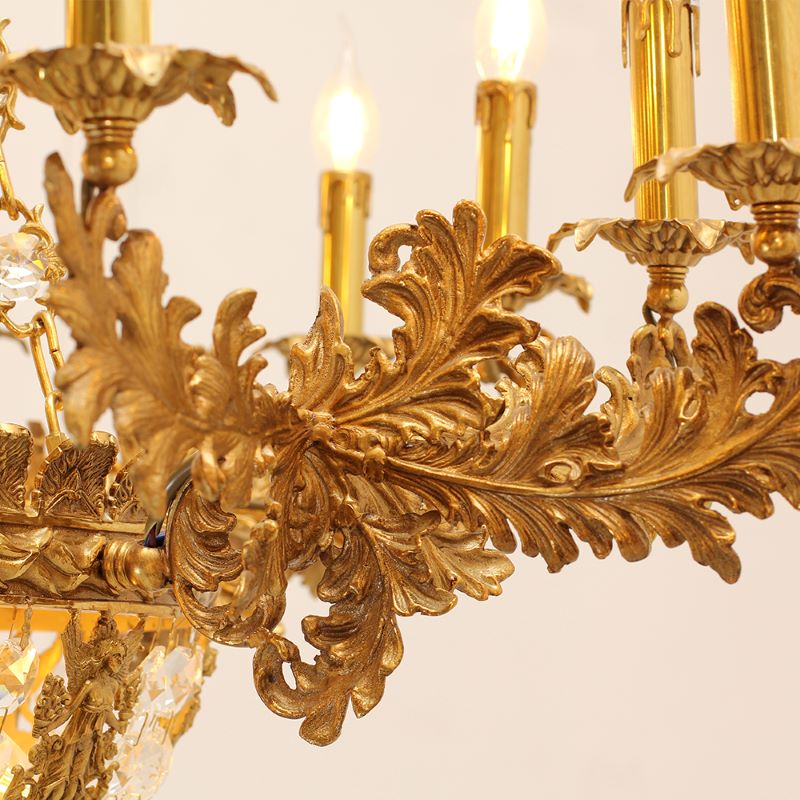 41X30 Inch 16 Lights French Empire Style Brass and Crystal Chandelier Light-铜灯-Jecanoli