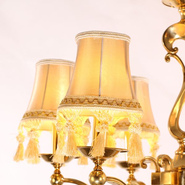25X24 Inch 6 Light Elegant Antique Brass and Crystal Chandelier Light for Bedroom-铜灯-Jecanoli