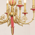 26X23 Inch 6 Lights Rococo Style Antique Copper Chandelier Small Pink Bedroom Chandelier-铜灯-Jecanoli