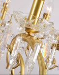 8 Lights Candle Style Small Brass and Crystal Chandelier for Bedroom-铜灯-Jecanoli