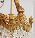 10 Inch Mini Chandelier Antique Brass and Crystal Lighting for Hallway-铜灯-Jecanoli