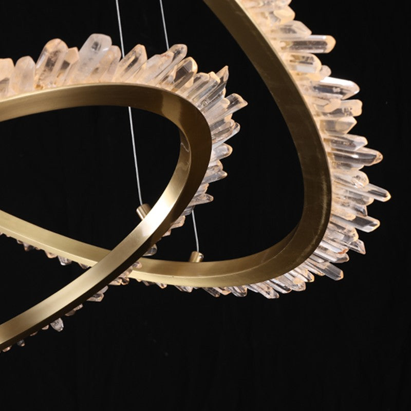 (16+24+31.5+40) Inch 4 Rings Quartz Crystal Chandelier Modern Suspended Hanging Light-现代灯-Jecanoli