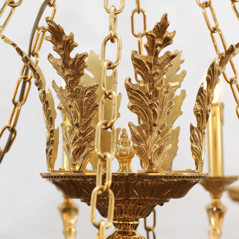 39X37 Inch 12 Lights Rococo French Empire Copper Chandelier-铜灯-Jecanoli