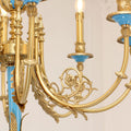 26X23 Inch 6 Lights Rococo Style Antique Copper Chandelier Small Blue Bedroom Chandelier-铜灯-Jecanoli