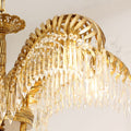 21 Inch Wide 1 Layer Palm Tree Brass and Crystal Chandelier-铜灯-Jecanoli